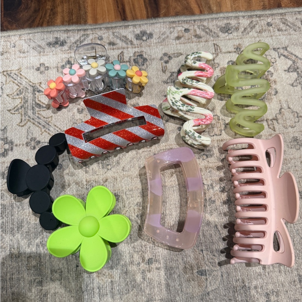 Colorful Hair Claw Clip Set and headband